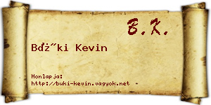 Büki Kevin névjegykártya